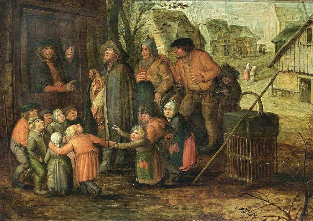 a blind hurdy gurdy player